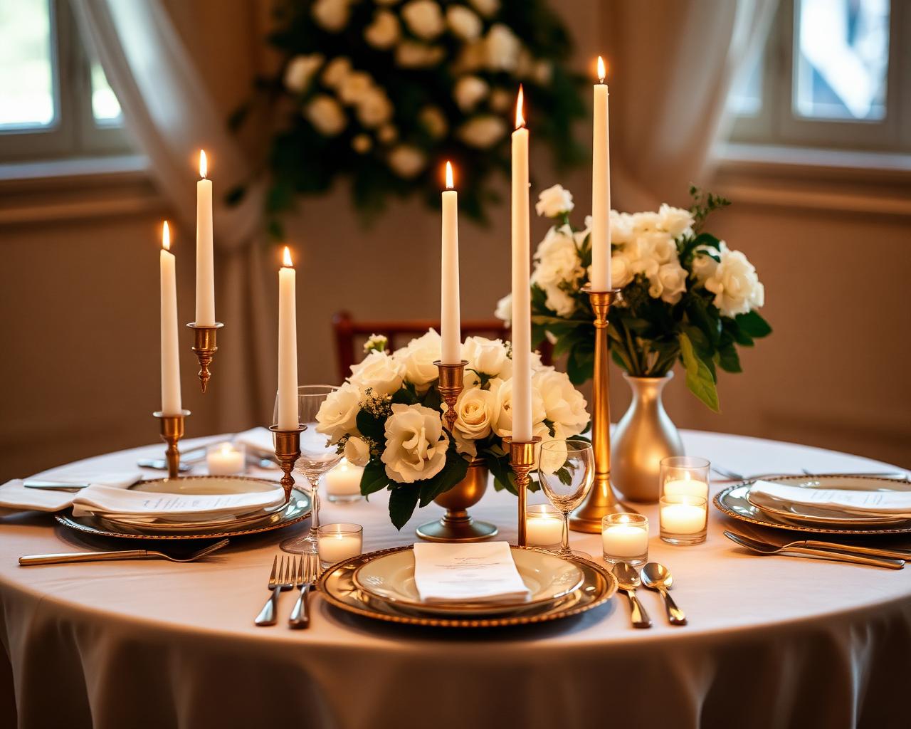 Tavola elegante con candele